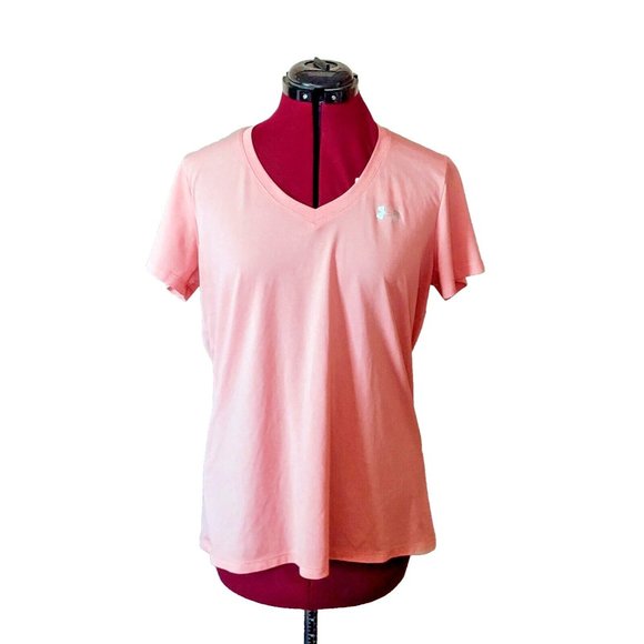 Under Armour Shirt Bubble Heather Women Tech V Neck Loose Size Large - Picture 1 of 6